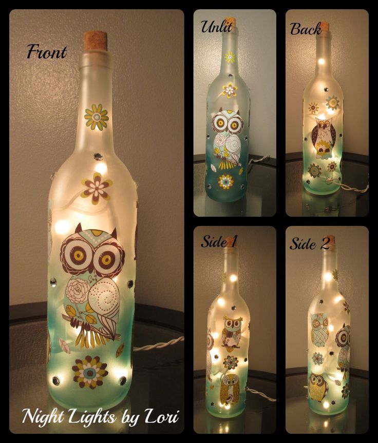 Owl Wine Bottle Night Light by NightLightsbyLori on Etsy www.etsy.com/...