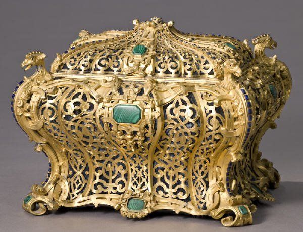 141: Wertheimer pierced gilt gem set jewelry casket