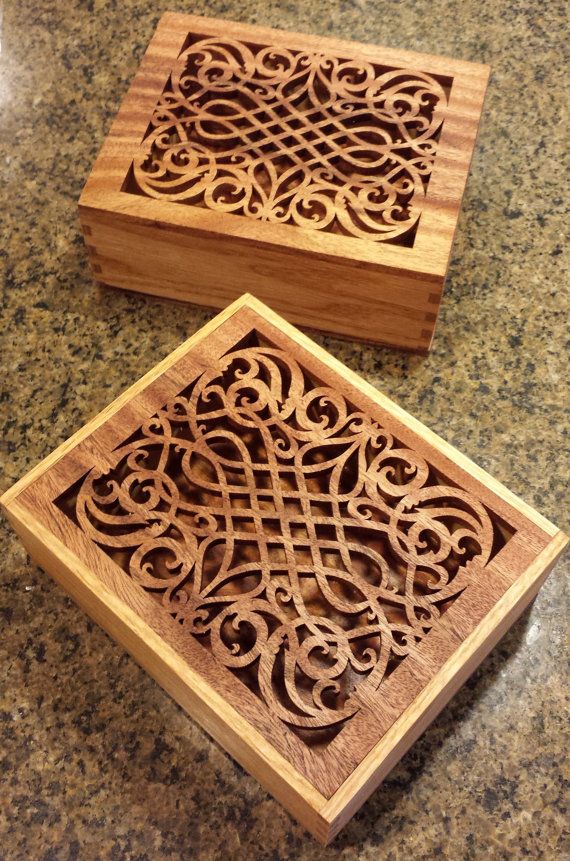 Decorative keepsake box with intricate fretwork on top by iWood4U
