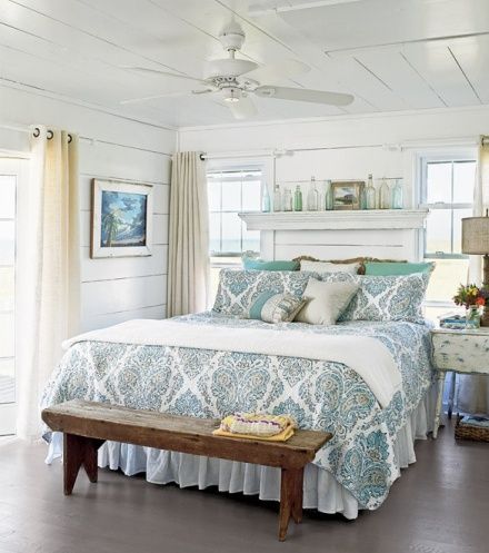 Coastal Cottage Bedroom - I want to sleep here and hear the ocean and feel the b...