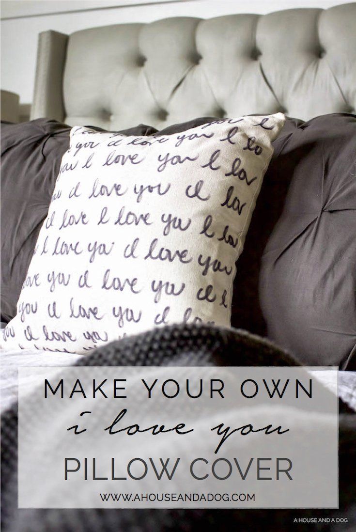DIY I Love You Pillow! A fun, easy, and adorable DIY farmhouse project for Valen...