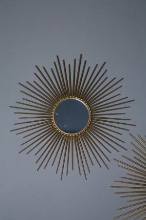 Set of Two Brass Starburst Mirrors by Chaty « Jon Howell Antiques and Design
