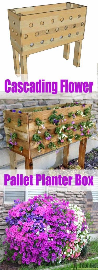 Pallet Planter Box For Cascading Flowers