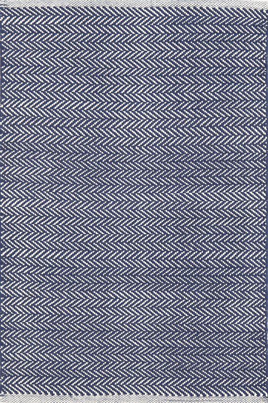 Herringbone Indigo Woven Cotton Rug | Dash & Albert