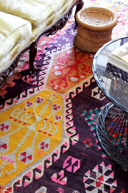 love the colors of this kilim