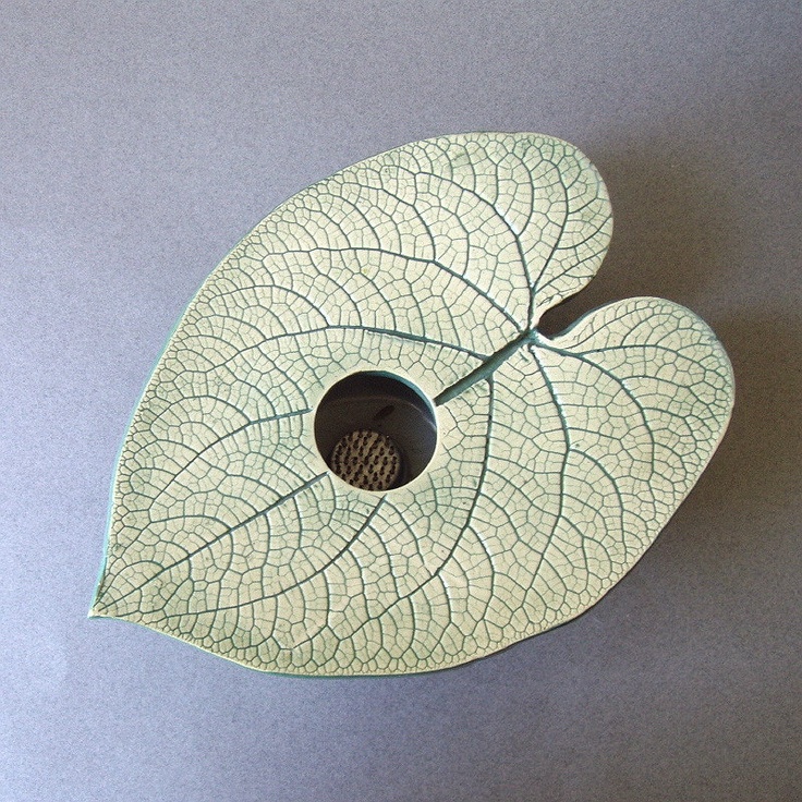 Heart leaf handmade pottery vase