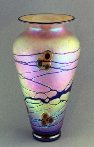 Lindsay Art Glass - Gold Arts and Crafts LN Vase