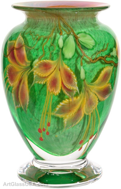 Mayauel Ward: Fuchsia on green vase