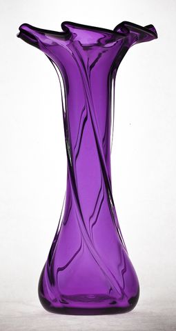 Purple,Glass,Ruffled,Tall,Vase,Purple Glass, Purple Glassware, Glass Vase, Ruffl...