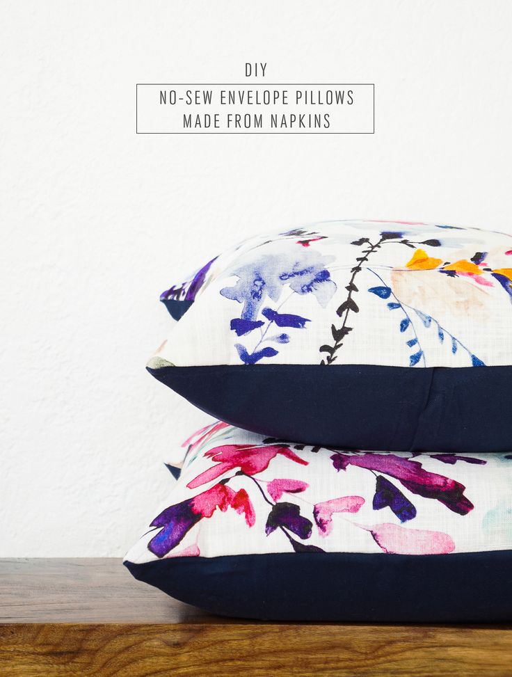 No-Sew Envelope Pillows Made from Napkins