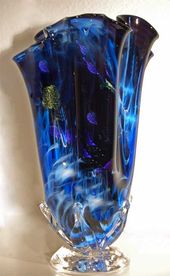 Blown Glass Vase | Hand Blown Art Glass Vase | Hand Blown Glass Vase