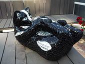 'Chat chic (Playful Black Kitten Mosaic sculpture)' by Nad�ge Gesvres