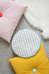 Modern DIY Oversized Cross-Stitched Cushion