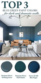 Top 3 Blue Green Paint Colors for Dark and Dramatic Walls | CC and Mike | Blog