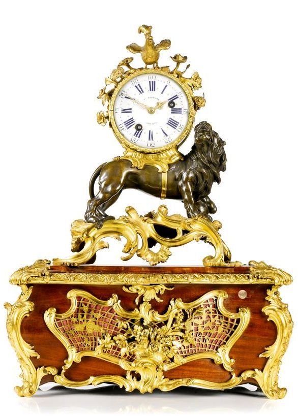 A Louis XV ormolu and patinated bronze mantel clock, French, circa 1745 on an as...