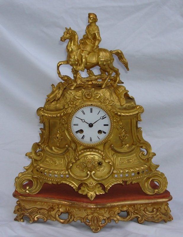 Antique French Clock 18th - 19th C. Ormolu Silk Susp. For Sale | Antiques.com | ...