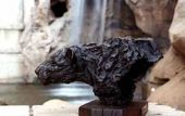 'Leopard Prowl (Bronze Torso Head sculpture statuette)' by Jan Sweeney