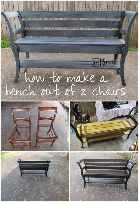 Best DIY Projects: My Repurposed Life How to make a Chair Bench