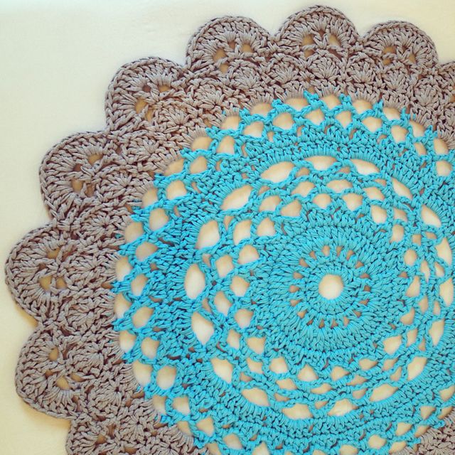 Crocheted Giant Doily Rug In Two Colors, And Pattern Corrections!