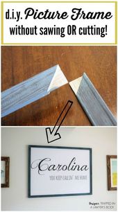 DIY Picture Frame--NO SAWING OR CUTTING REQUIRED! | Designertrapped.com
