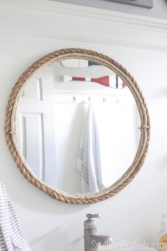 DIY Rope Mirror Tutorial | Nautical Style Bathroom Mirror - Southern Revivals