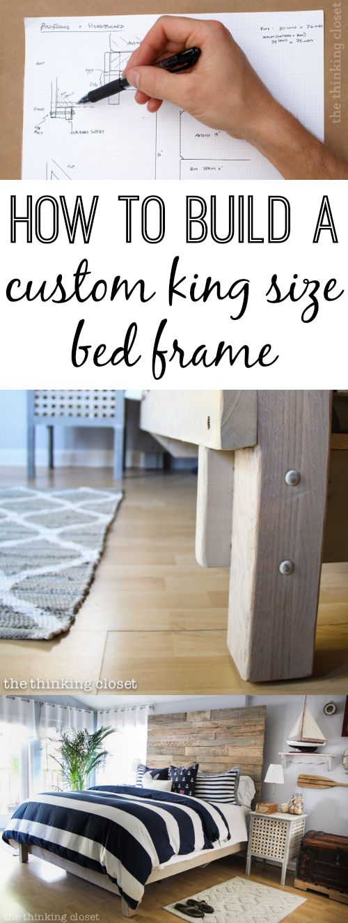 How to Build a Custom King Size Bed Frame - the thinking closet
