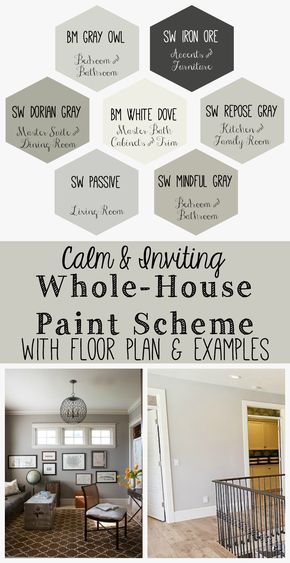 I put together a whole-house paint scheme using some neutral grays I love to see...