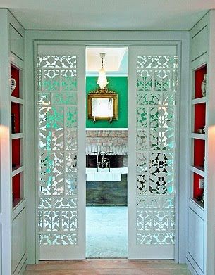 love these cut out pocket doors