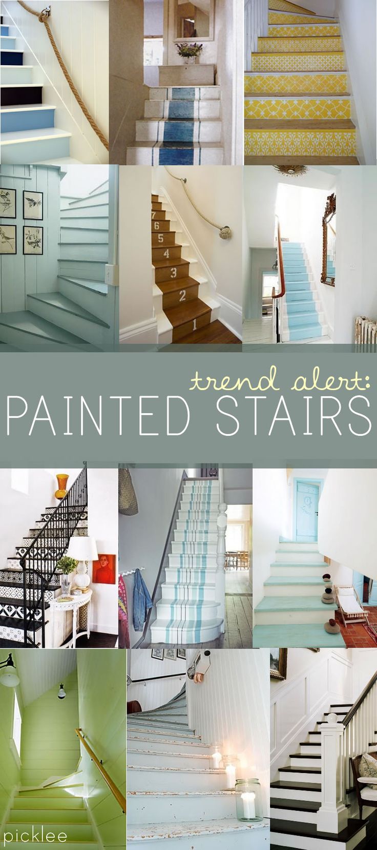 painted stairs ideas - Small Hallways