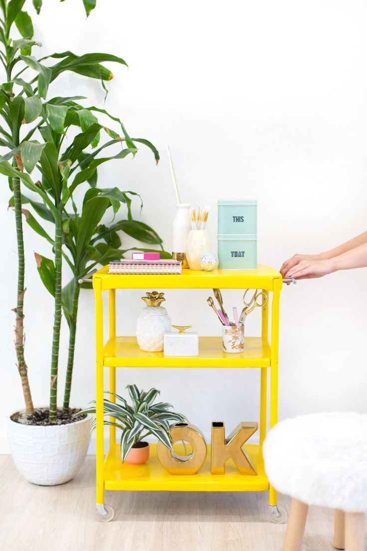 DIY Metal Rolling Cart Refresh » Lovely Indeed