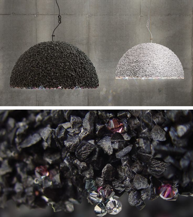 These Lamps Are Made From Marble Chips And Swarovski Crystals