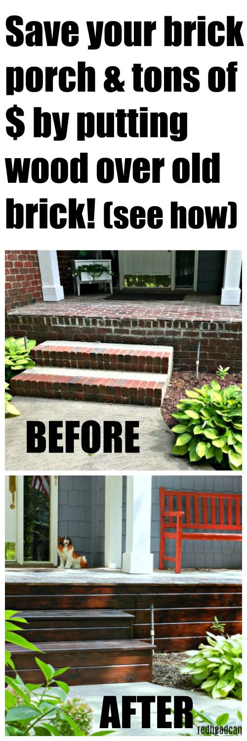 Budget Friendly Mahogany Wood Front Porch Makeover - Redhead Can Decorate