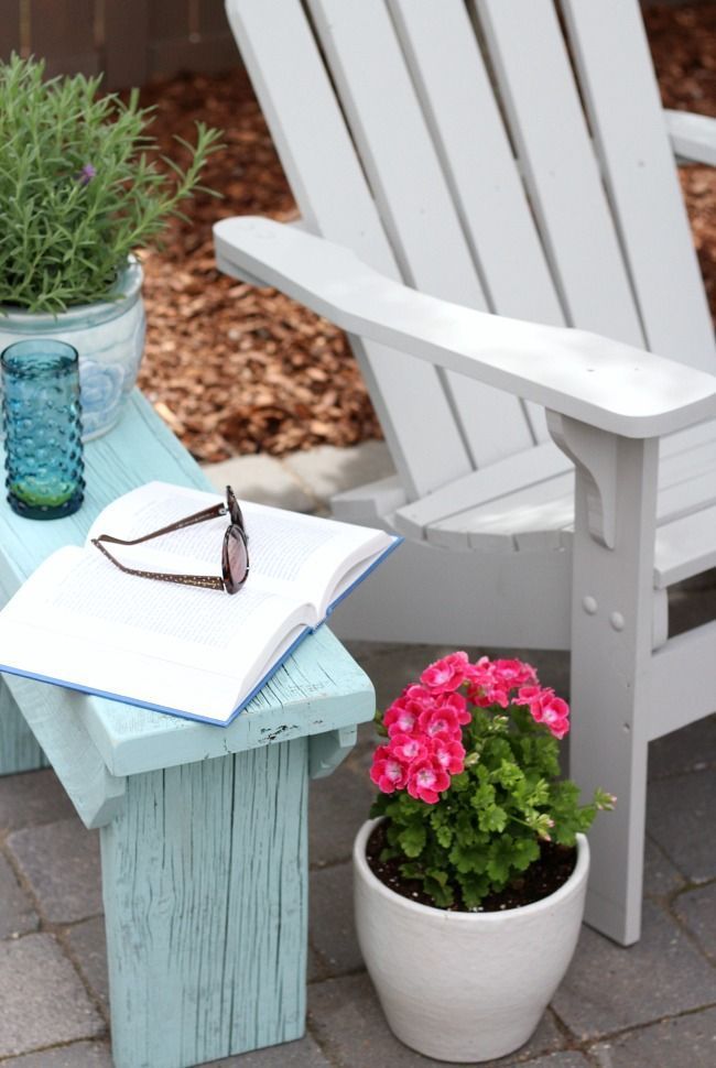 Distressed Wood Outdoor Side Table