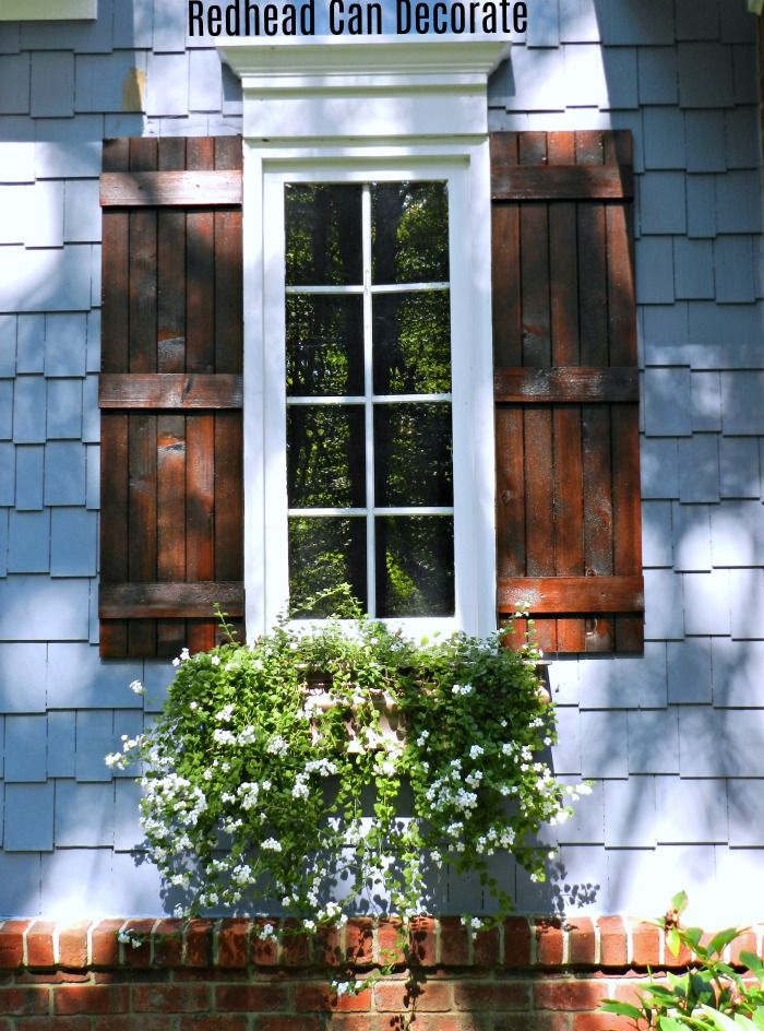 Exterior Cedar Shutters (the reveal) - Redhead Can Decorate