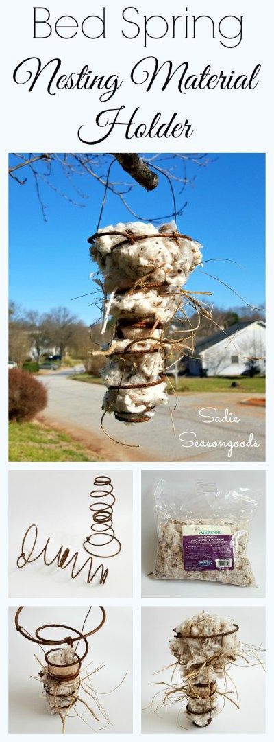 How to Make a Bird Nesting Material Holder from Upcycled Bed Springs