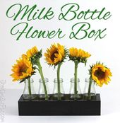 Milk Bottle Flower Box Centerpiece