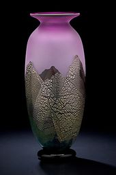 Mountainscape Vase  Multiple layers of glass color to create the colorful landsc...