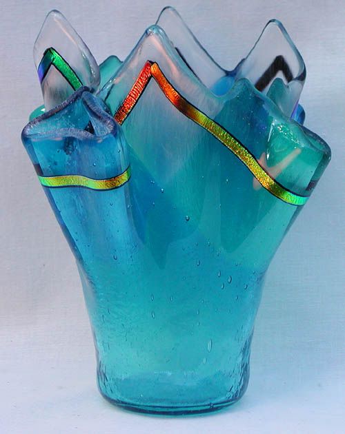 Slumped glass Dichroic vase