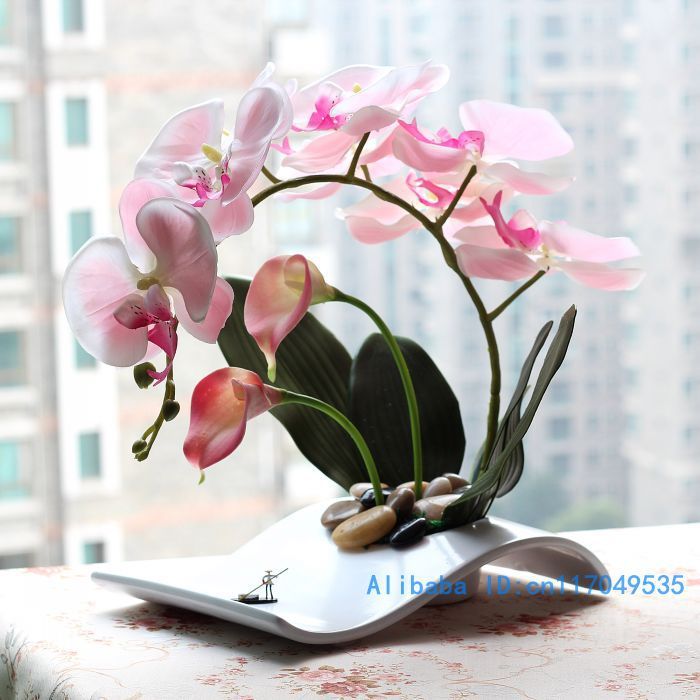 US $49.99 |flower arrangement ikebana arranged artificial Butterfly Moth Orchid silk Flower include vase Home Decoration FV25-in Artificial & Dried Flowers from Home & Garden on AliExpress - 11.11_Double 11_Singles' Day