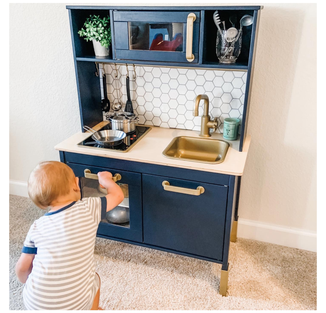 ikea play kitchen makeover for boys